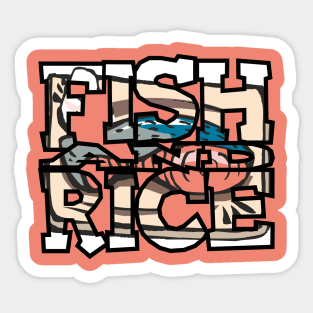 Fish and Rice Thuna Food - Tuna Rice Gift. Sticker